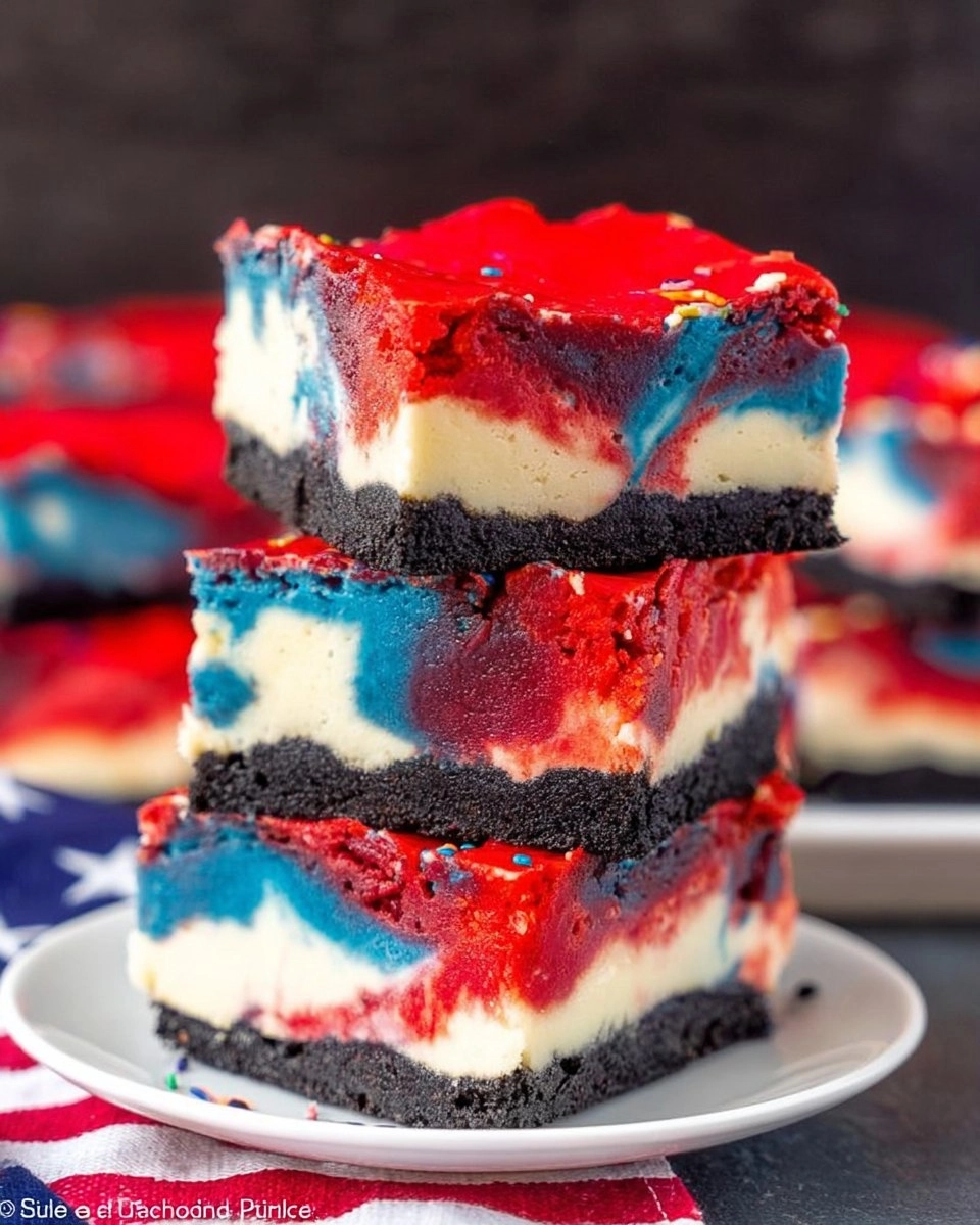 Red White and Blue Cheesecake Bars