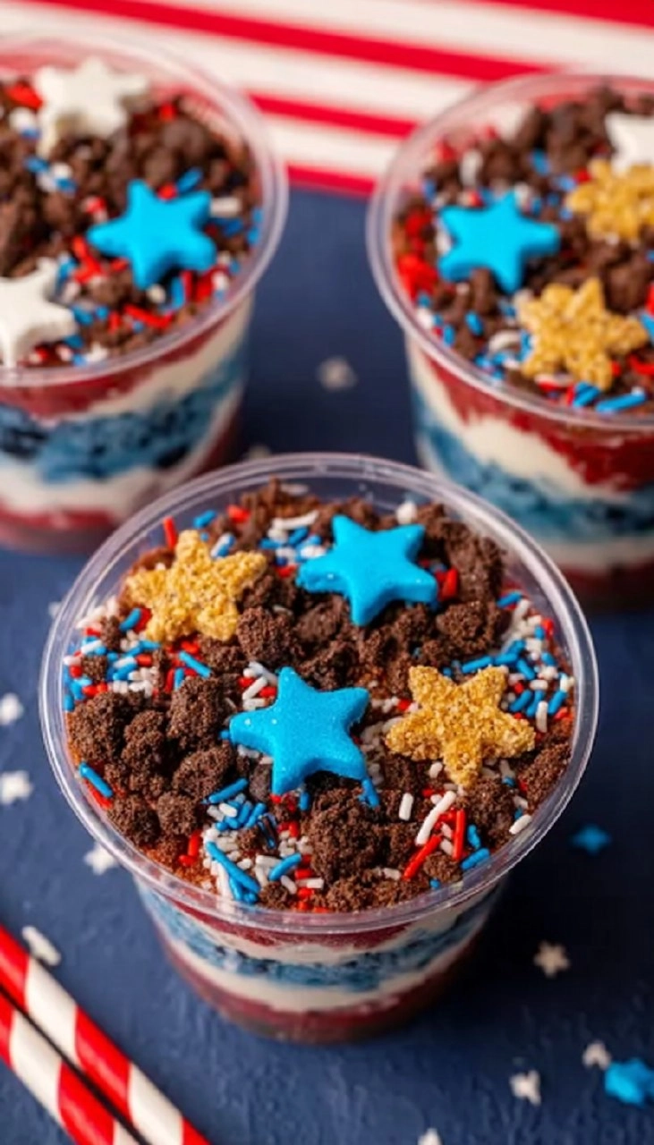 Red White and Blue Dirt Cups
