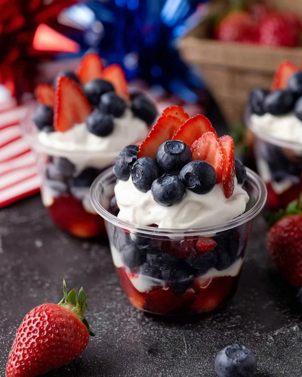 Red, White and Blue Fruit Cups