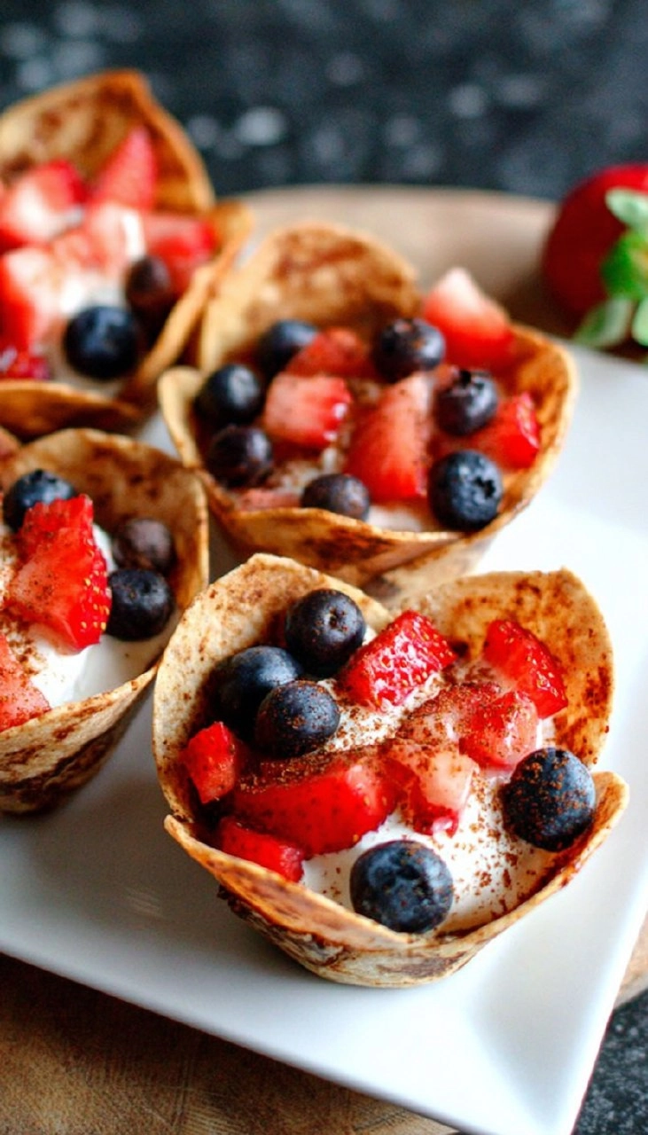 Red, White, and Blue Tortilla Cups
