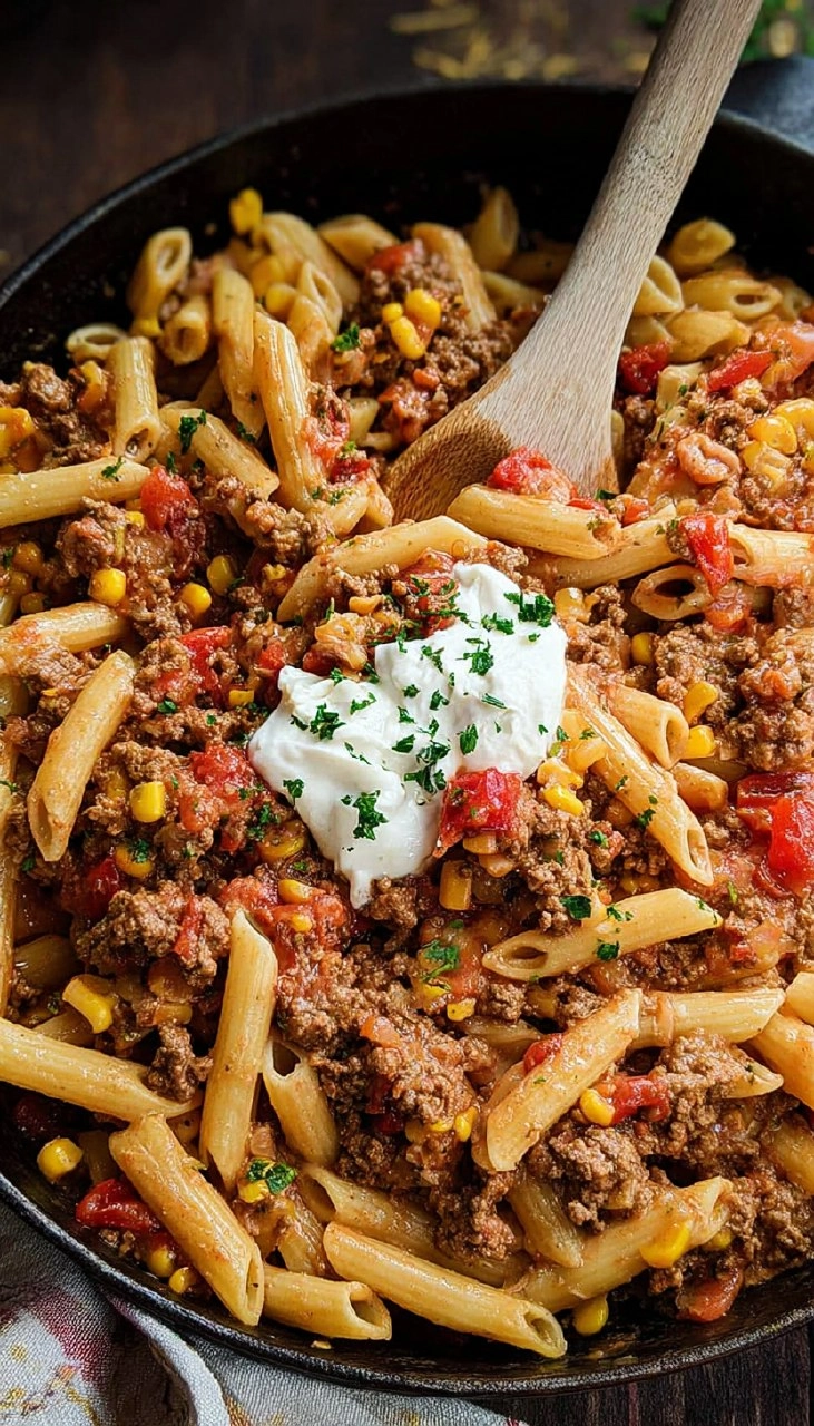 Southwest Ground Beef Pasta