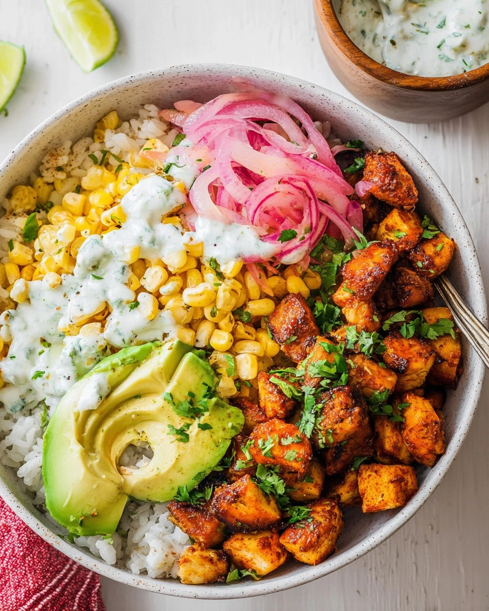 Street Corn Chicken Rice Bowls