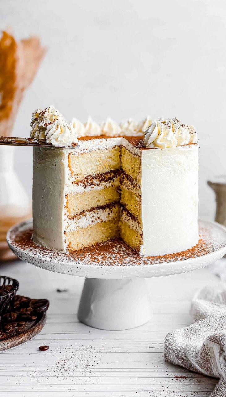 Tiramisu Cake (Light & Fluffy)