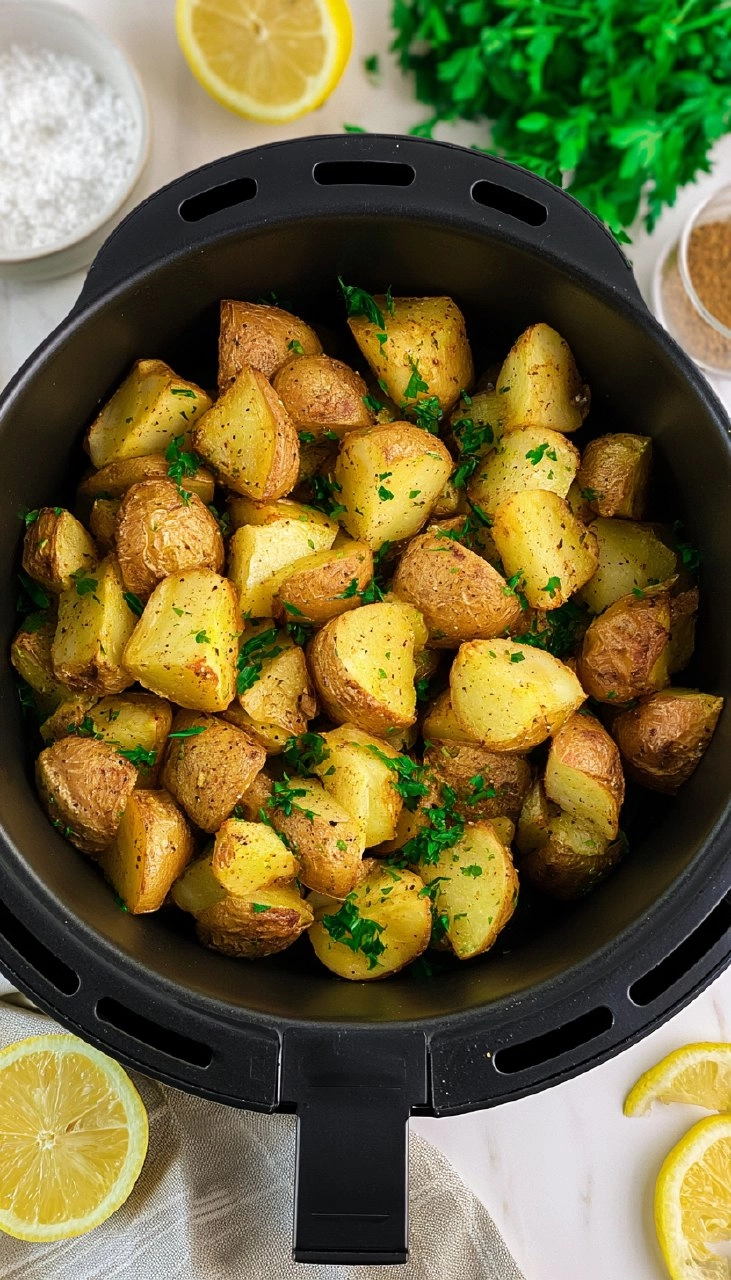 Air Fryer Greek Roasted Potatoes