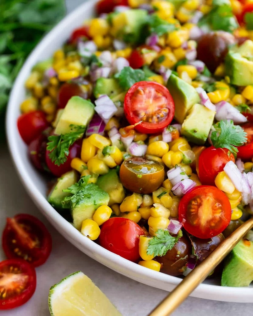 Corn Tomato Avocado Salad (with Cilantro Lime Vinaigrette)