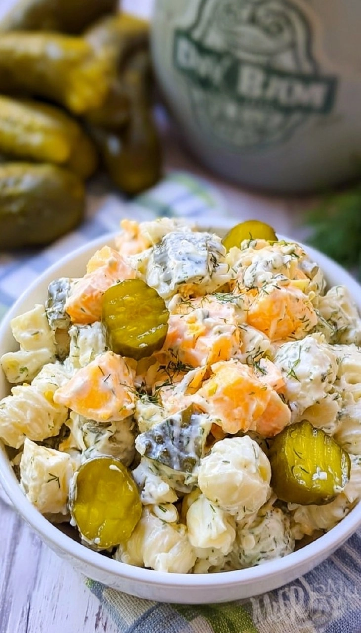 Creamy Dill Pickle Pasta Salad
