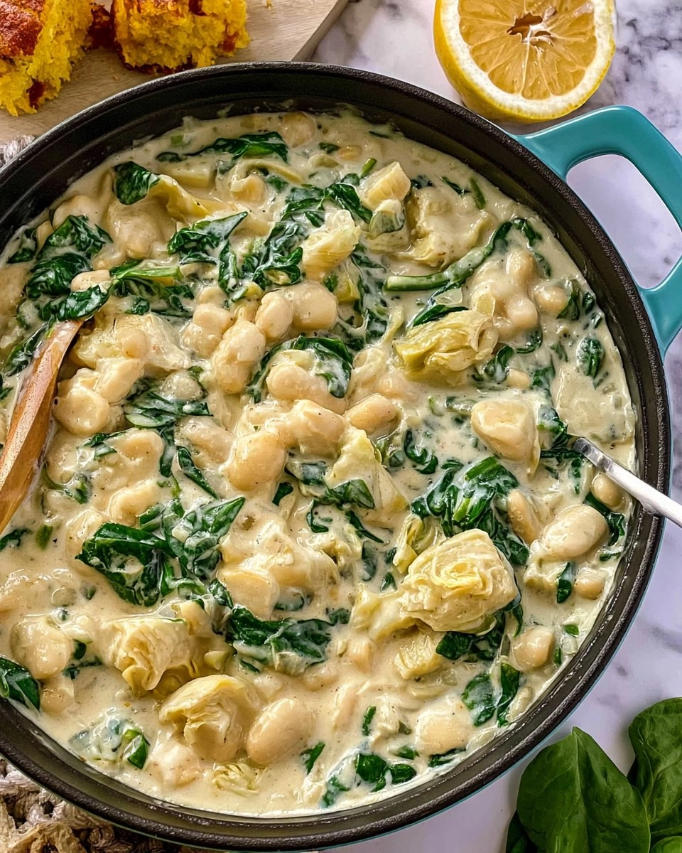 Creamy Spinach Artichoke Butter Beans