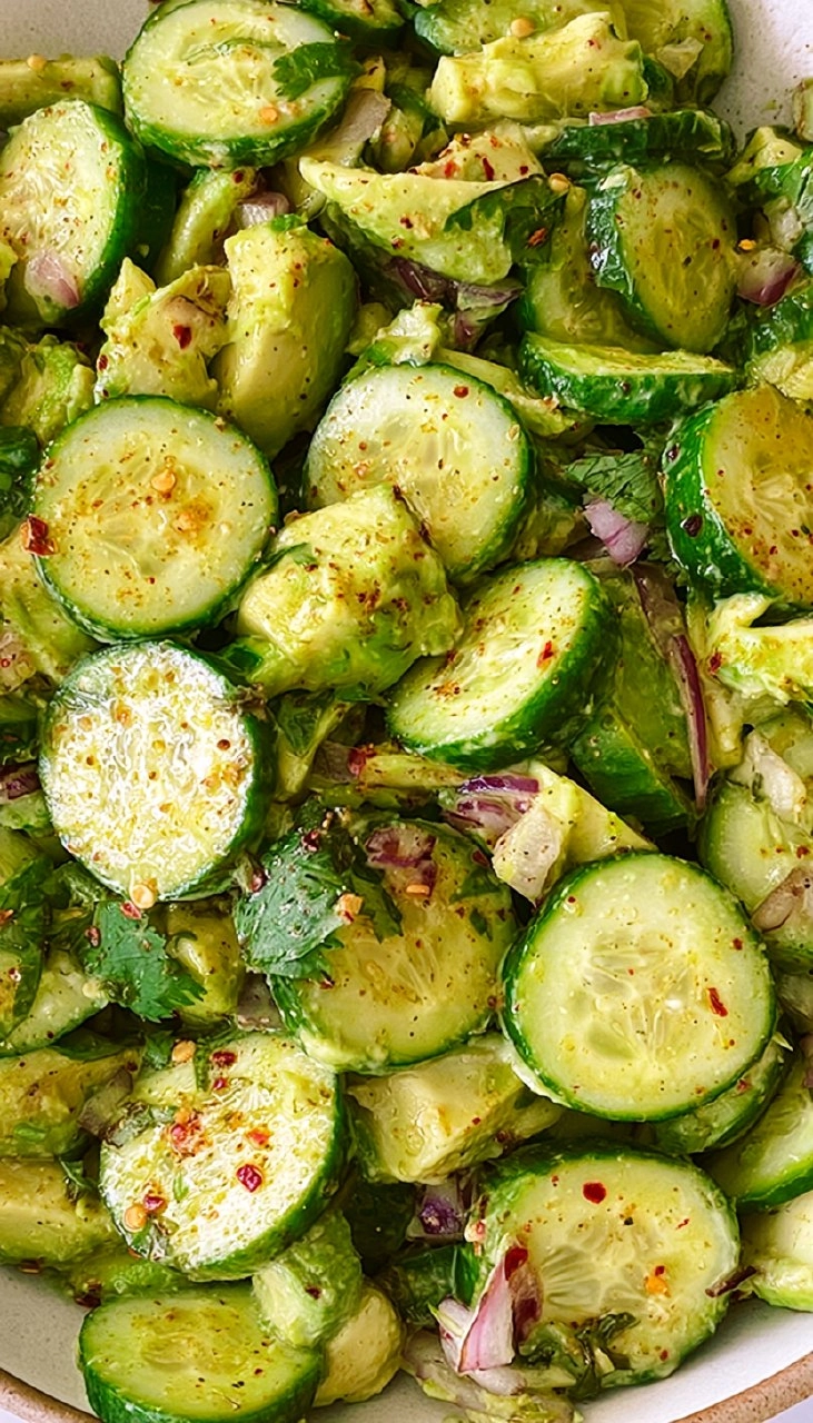 Cucumber Avocado Salad (Creamy, and Ready in 10 minutes)