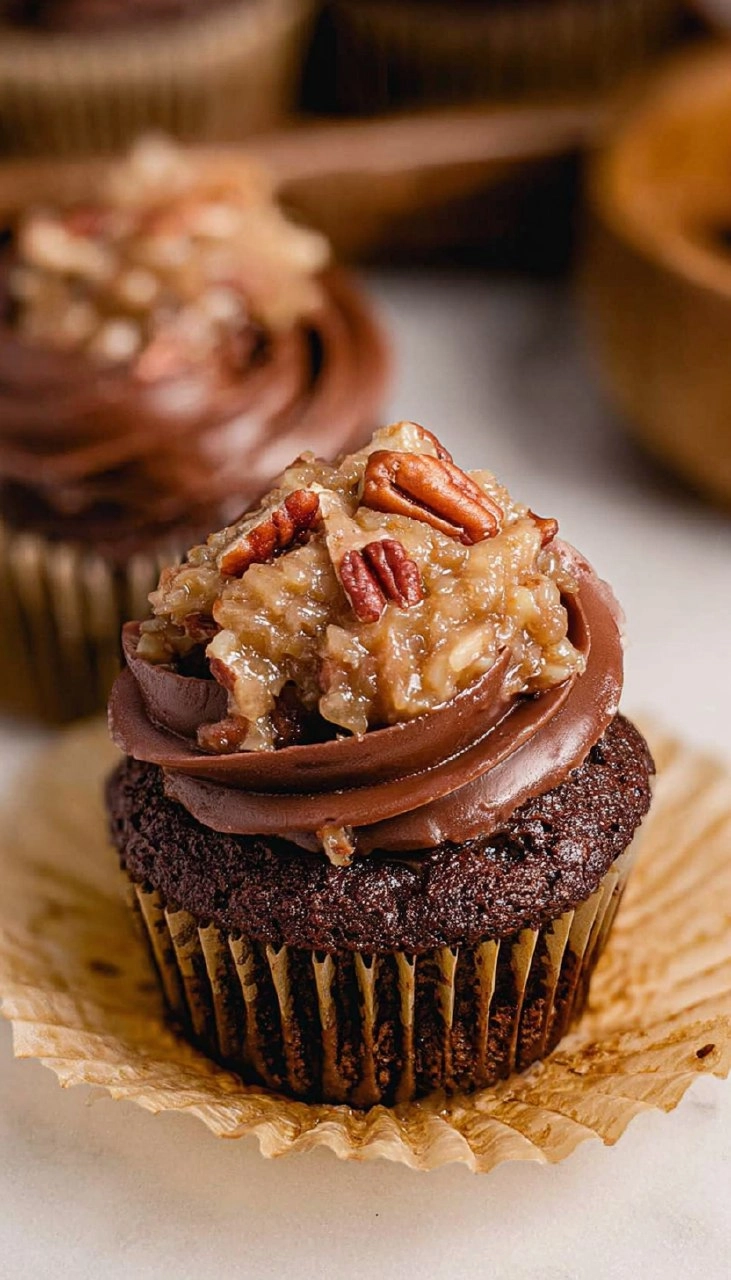 German Chocolate Cupcakes