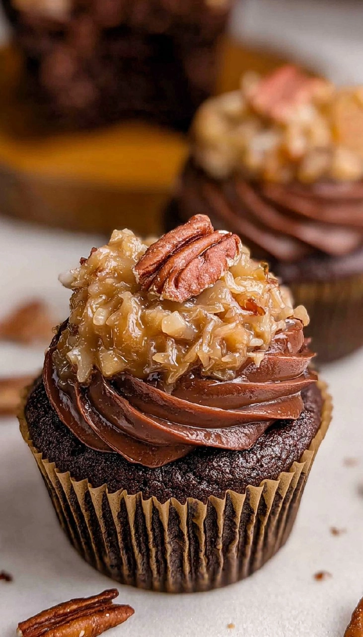 German Chocolate Cupcakes