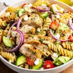 Greek Chicken Pasta Salad (Healthy, High Protein, Easy Meal Prep) 156 Greek-Chicken-Pasta-Salad-Healthy-High-Protein-Easy-Meal-Prep-Recipe