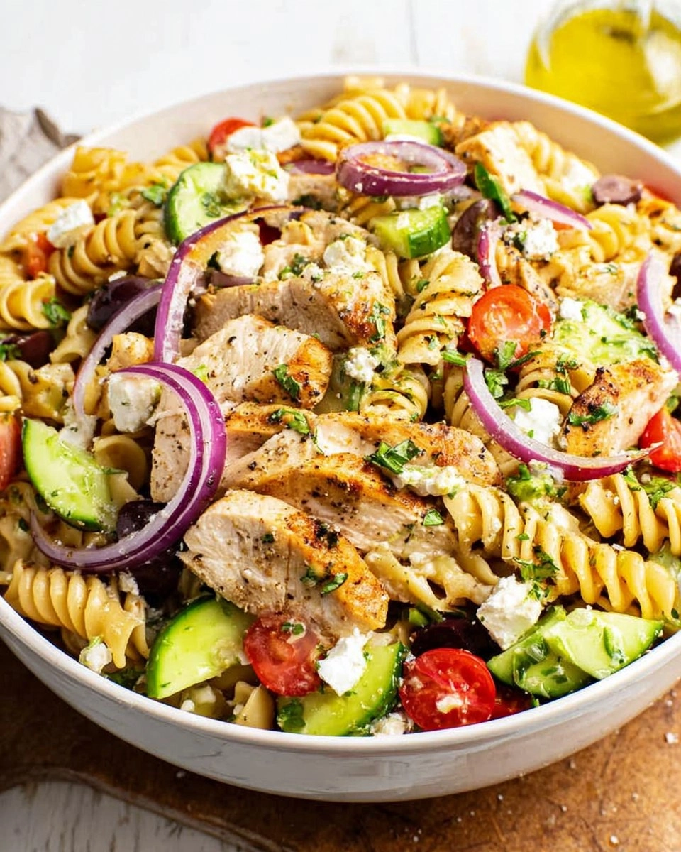 Greek Chicken Pasta Salad (Healthy, High Protein, Easy Meal Prep) 154 Greek Chicken Pasta Salad (Healthy, High Protein, Easy Meal Prep)