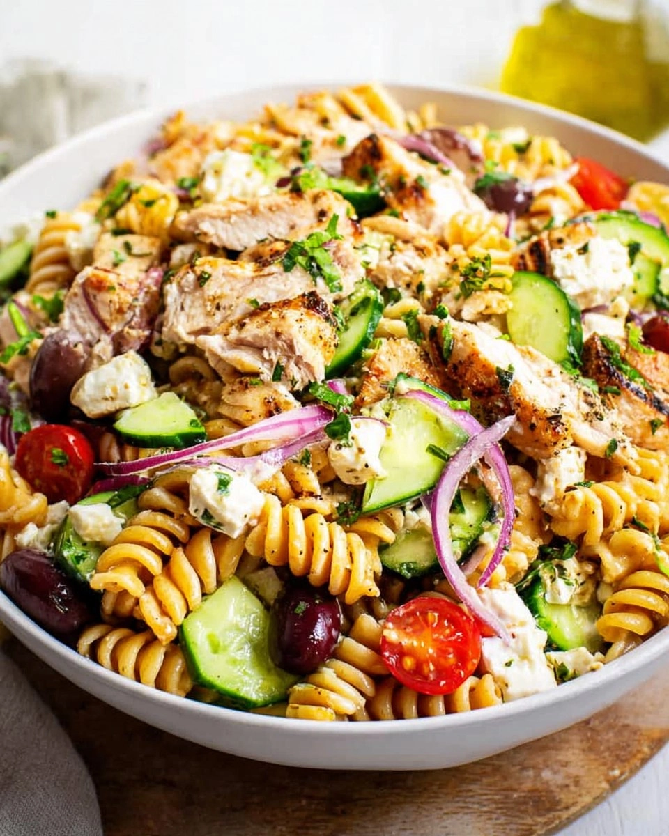 Greek Chicken Pasta Salad (Healthy, High Protein, Easy Meal Prep)