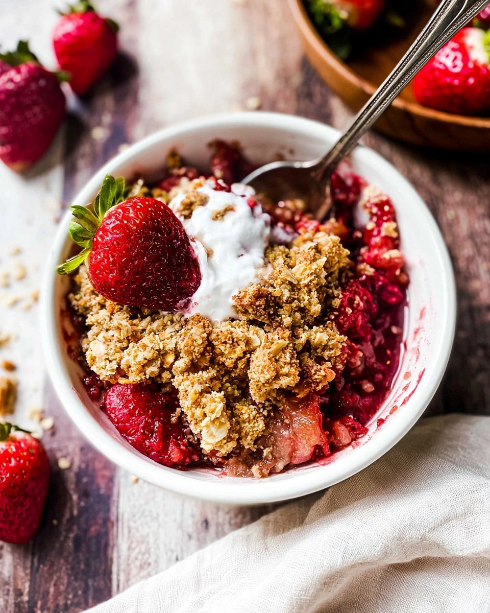 Healthy Strawberry Crisp (Gluten Free, Easy Almond Flour Crumble)