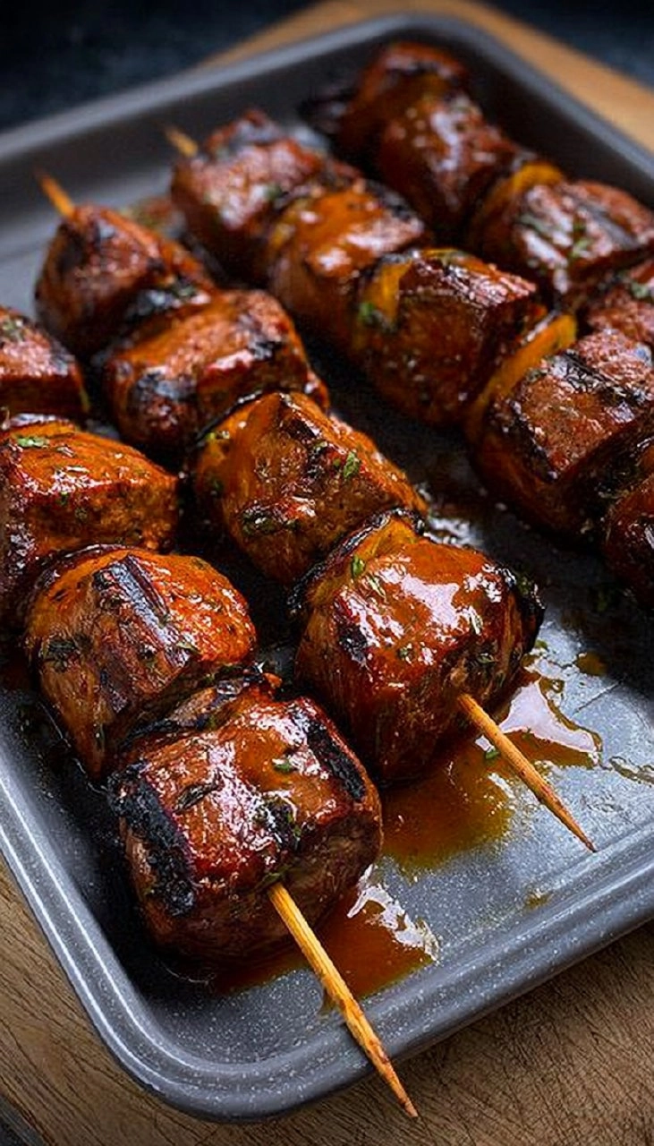 Steak Kabobs | Grilled Herb-Marinated Skewers for Dad