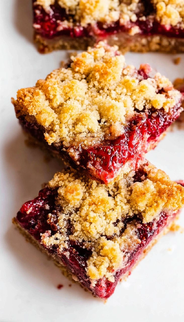 Strawberry Crumble Bars (Almond Flour, Easy & Buttery)