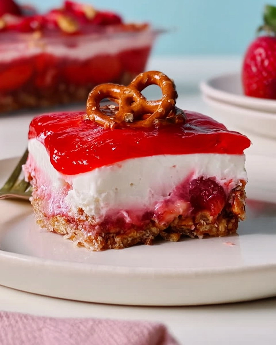 Strawberry Pretzel Salad | Sweet No-Bake Potluck Dessert