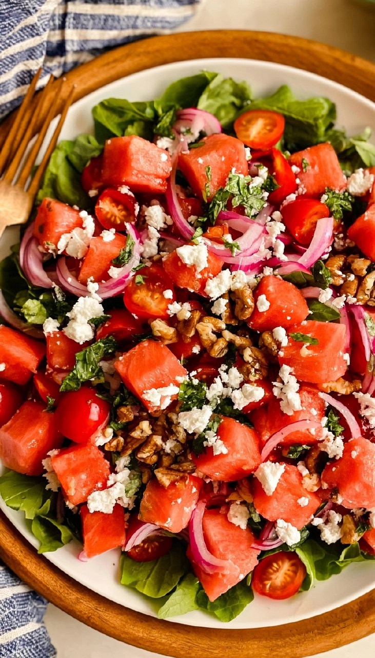 Watermelon Feta Salad | Fresh Summer Picnic Side