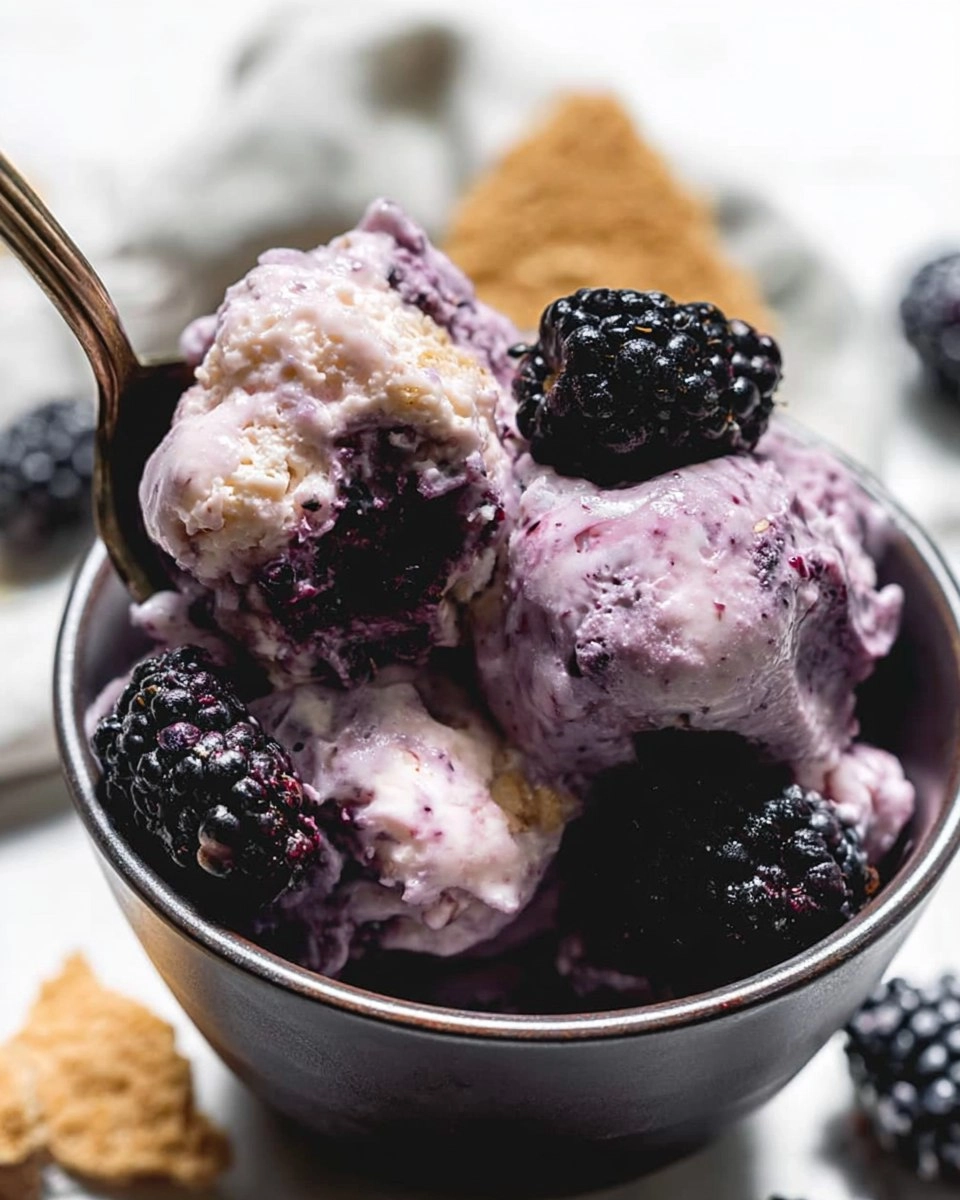 Blackberry Cheesecake Cottage Cheese Ice Cream