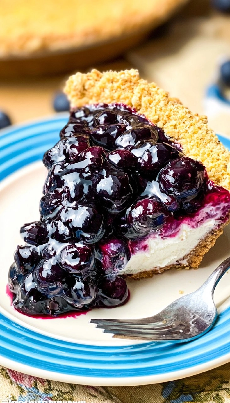 Blueberry Cream Cheese Pie (No-Bake)