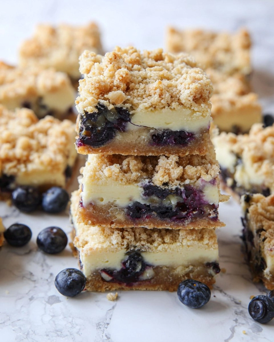 Blueberry Crumble Cheesecake Bars
