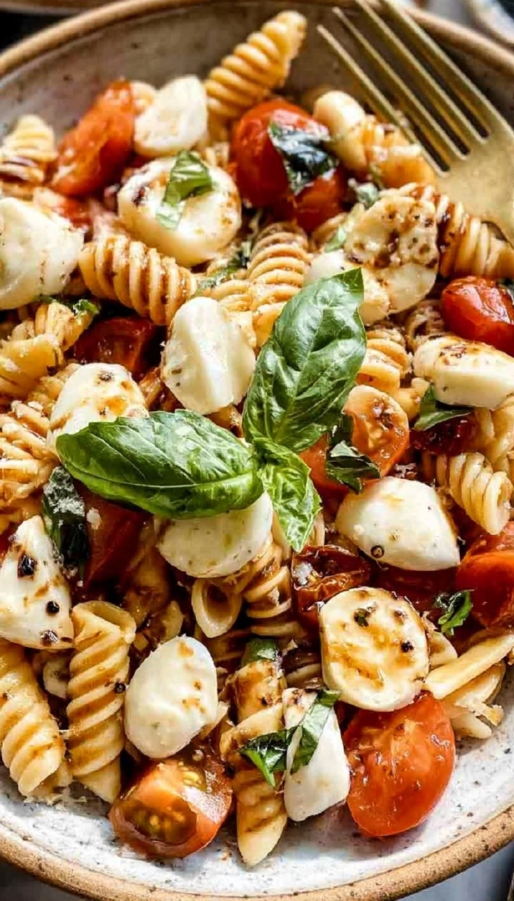Caprese Pasta (Easy Tomato Mozzarella Pasta)