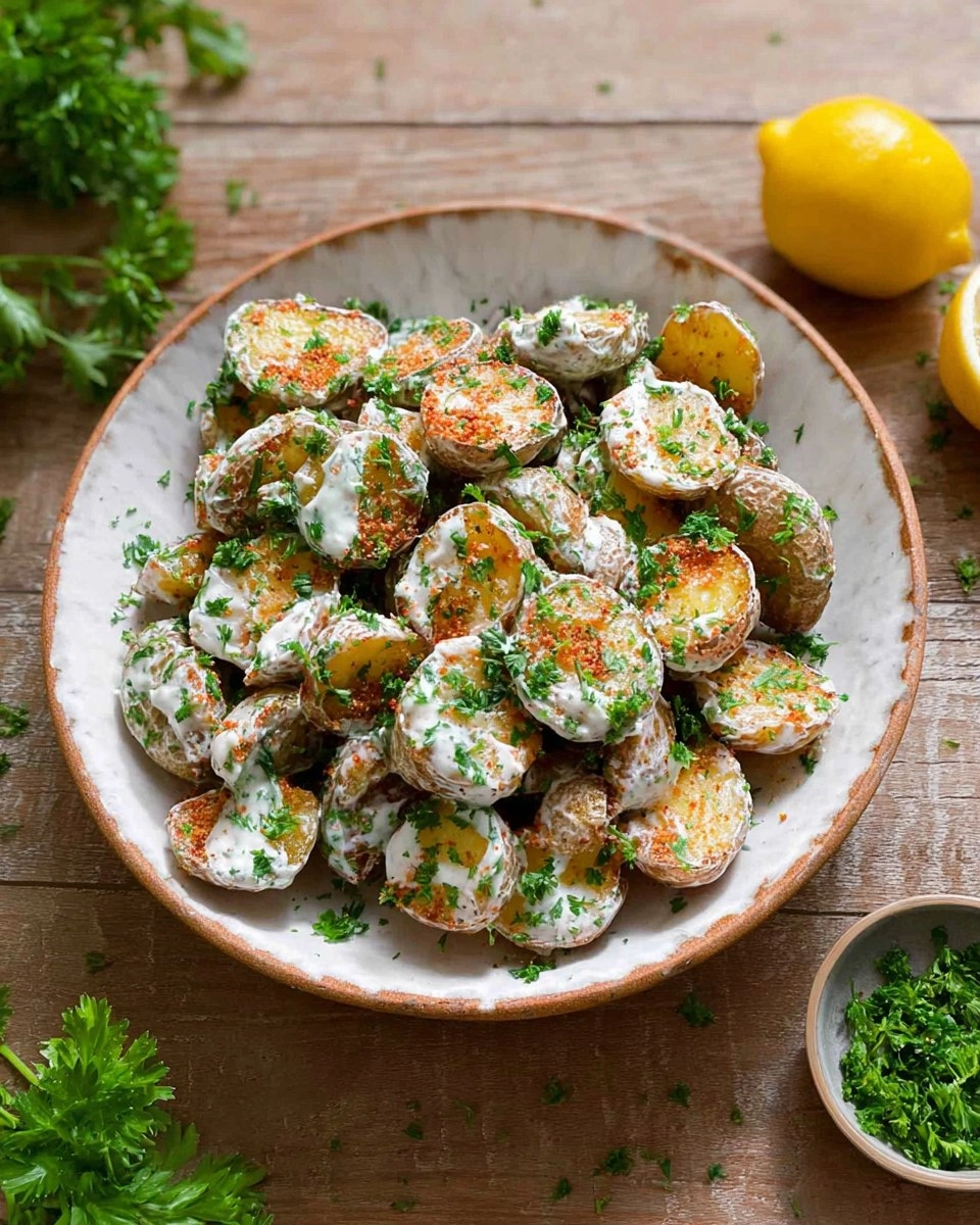 Crispy Potato Salad with Creamy Herb Yogurt Dressing