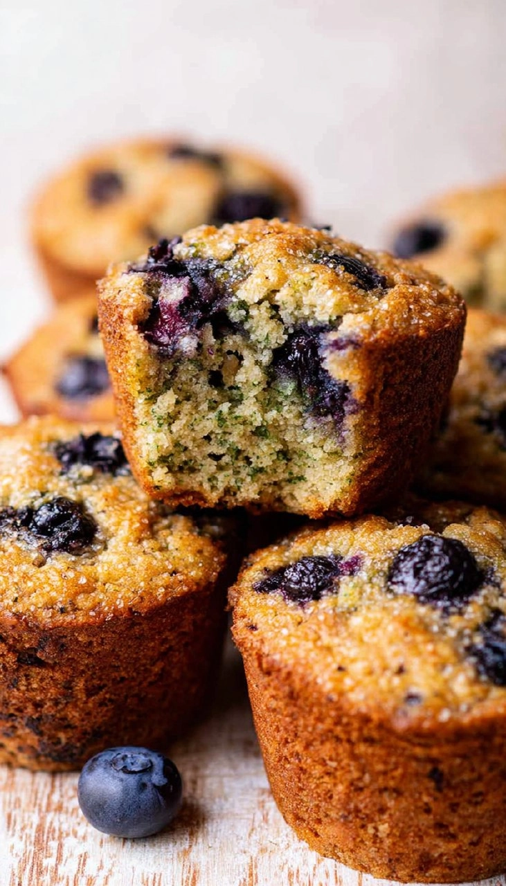 Healthy Blueberry Zucchini Muffins (Gluten Free, Paleo, Almond Flour)