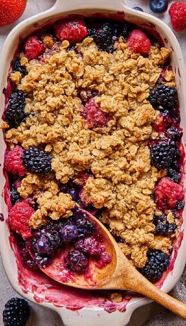Healthy Mixed Berry Crisp (Gluten-Free)
