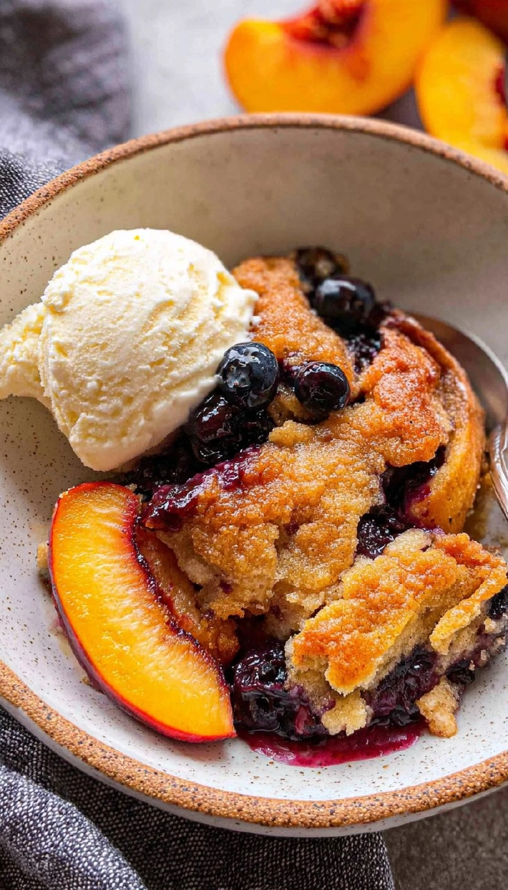 Peach Blueberry Cobbler
