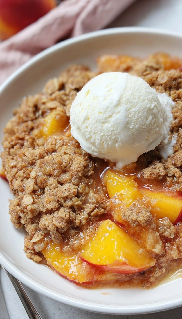 Simple Peach Crisp with Oat Topping