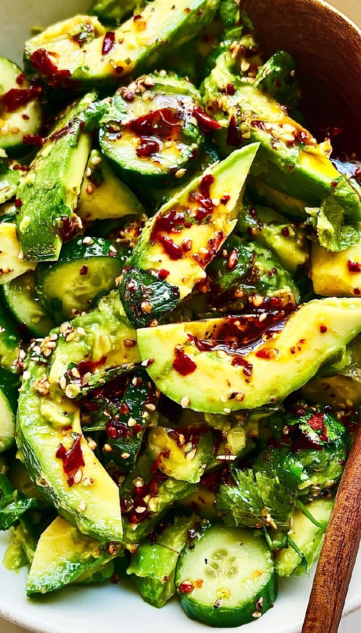Smashed Cucumber Avocado Salad