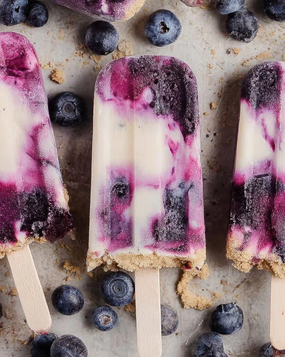 Blueberry Cheesecake Protein Popsicles