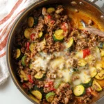 Cheesy-Ground-Beef-Zucchini-Skillet-Recipe