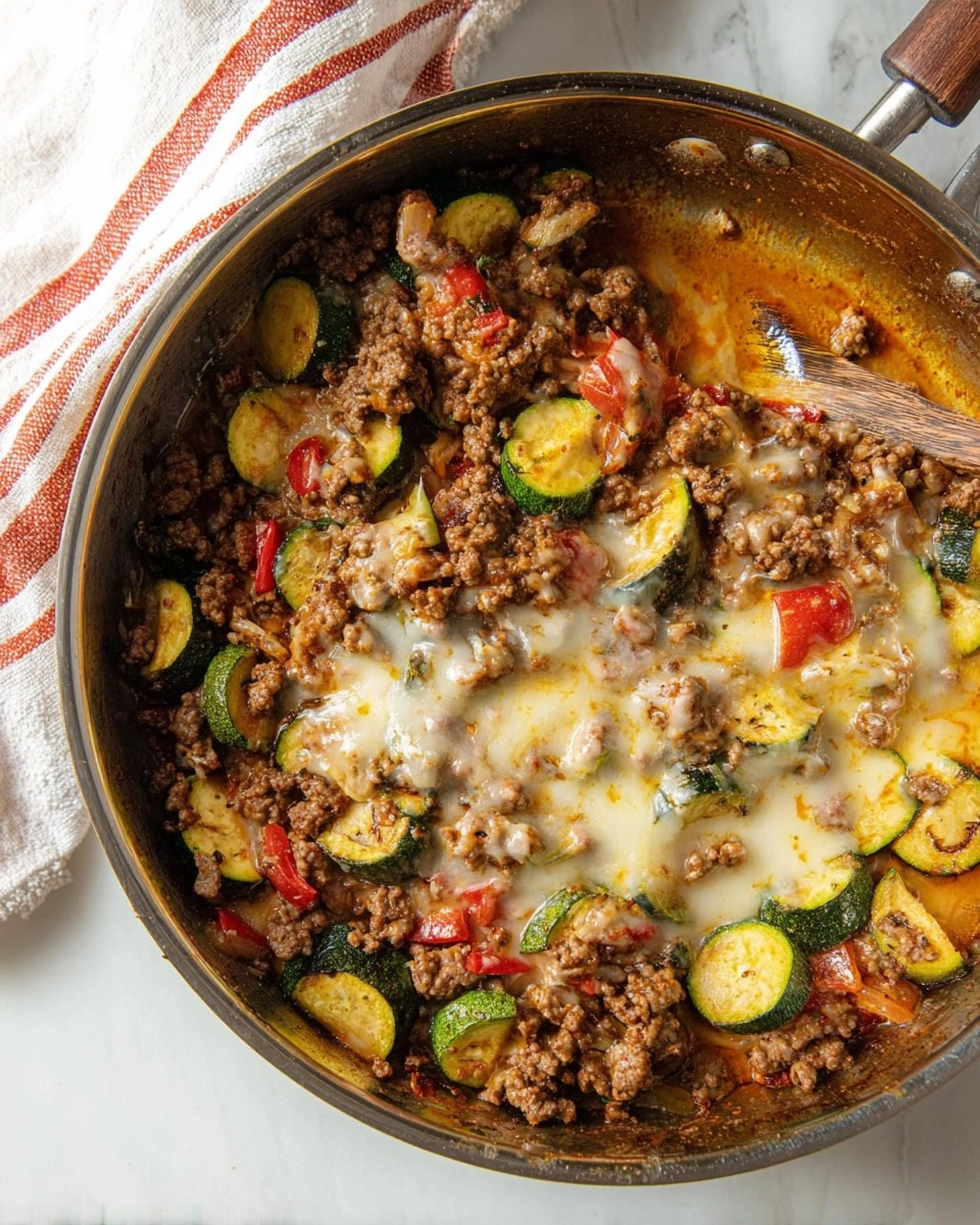 Cheesy-Ground-Beef-Zucchini-Skillet-Recipe