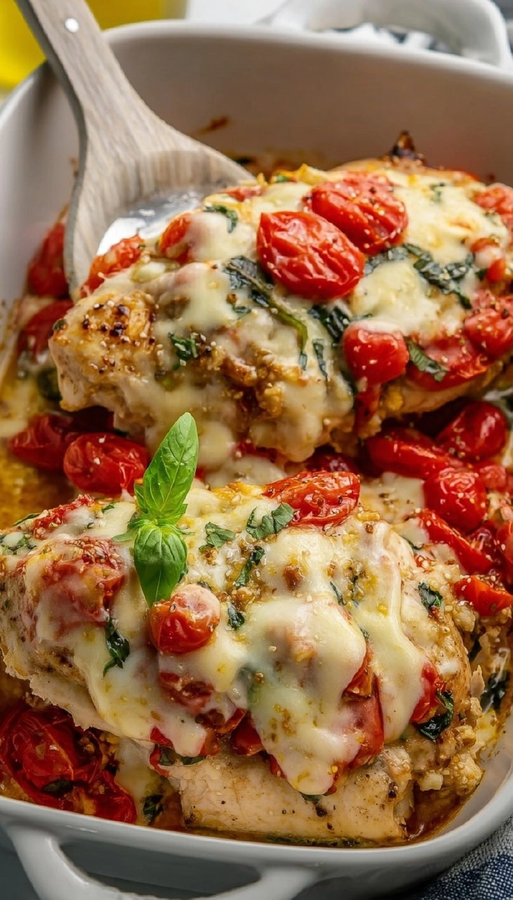 Creamy Baked Bruschetta Chicken