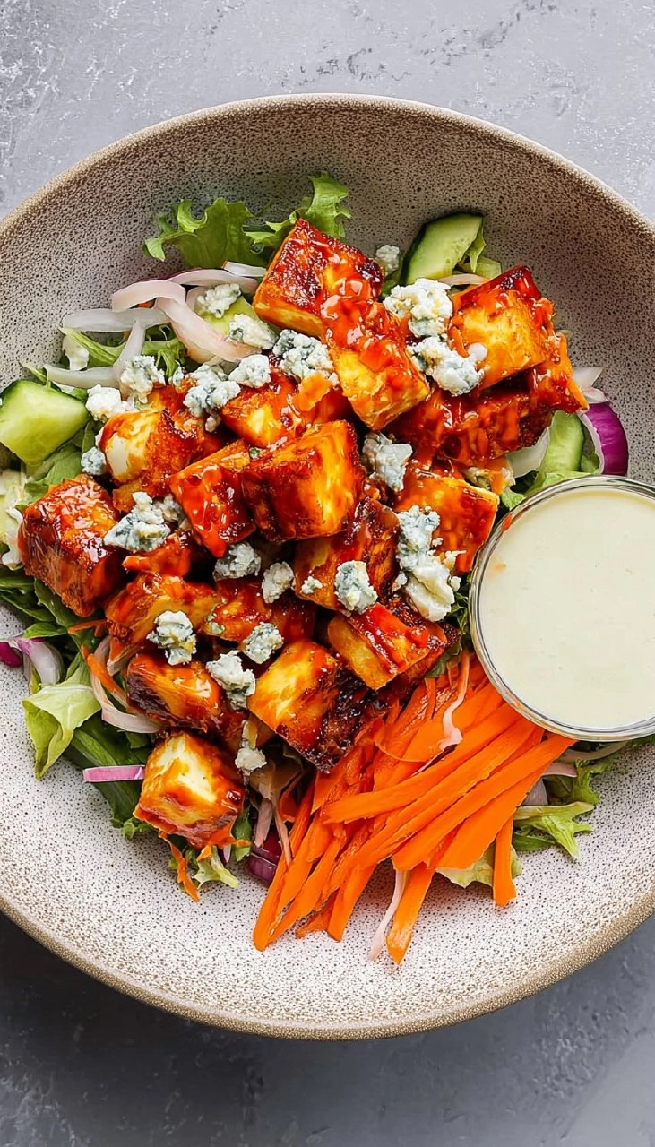 Crispy Buffalo Halloumi Salad 120 Crispy Buffalo Halloumi Salad