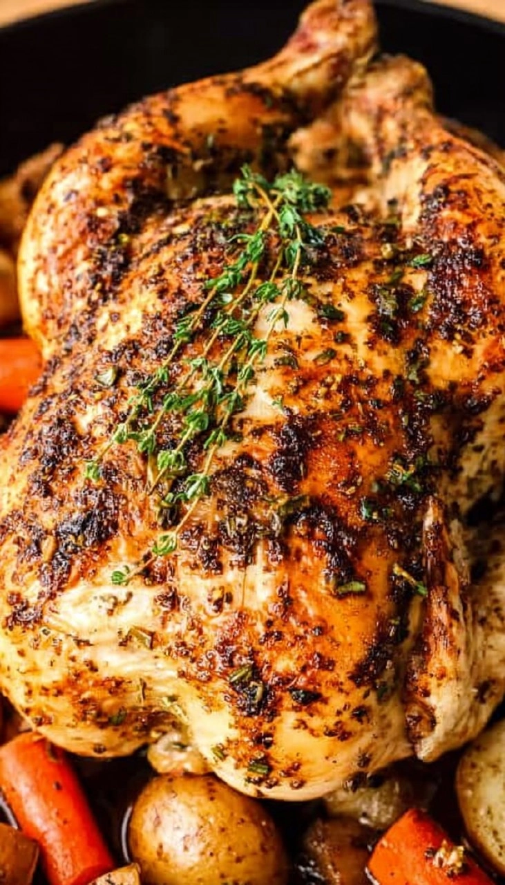 Easy Whole Roast Chicken (Crispy Skin + Juicy Inside)