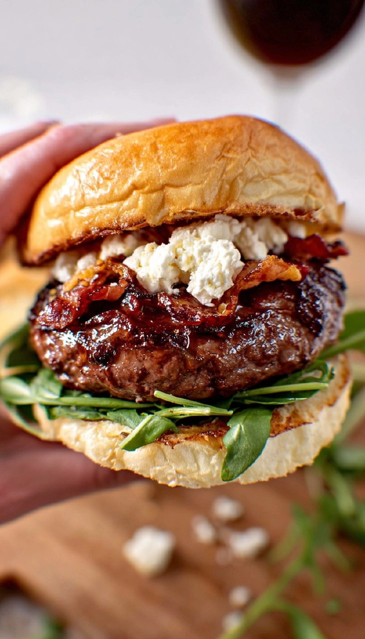 Fig and Bacon Goat Cheese Burgers