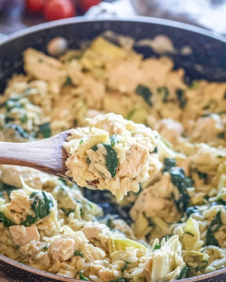 One-Pot-Spinach-Artichoke-Chicken-Orzo-Recipe