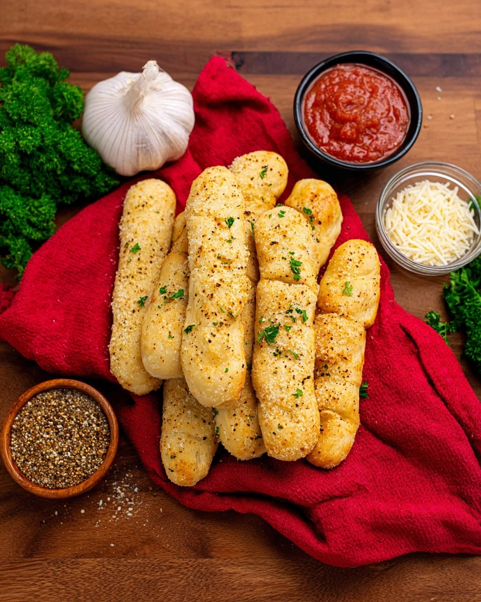 2 Ingredient Garlic Parmesan Breadsticks
