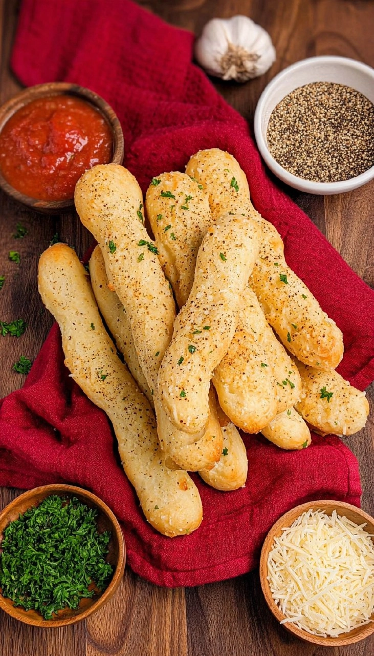 2 Ingredient Garlic Parmesan Breadsticks