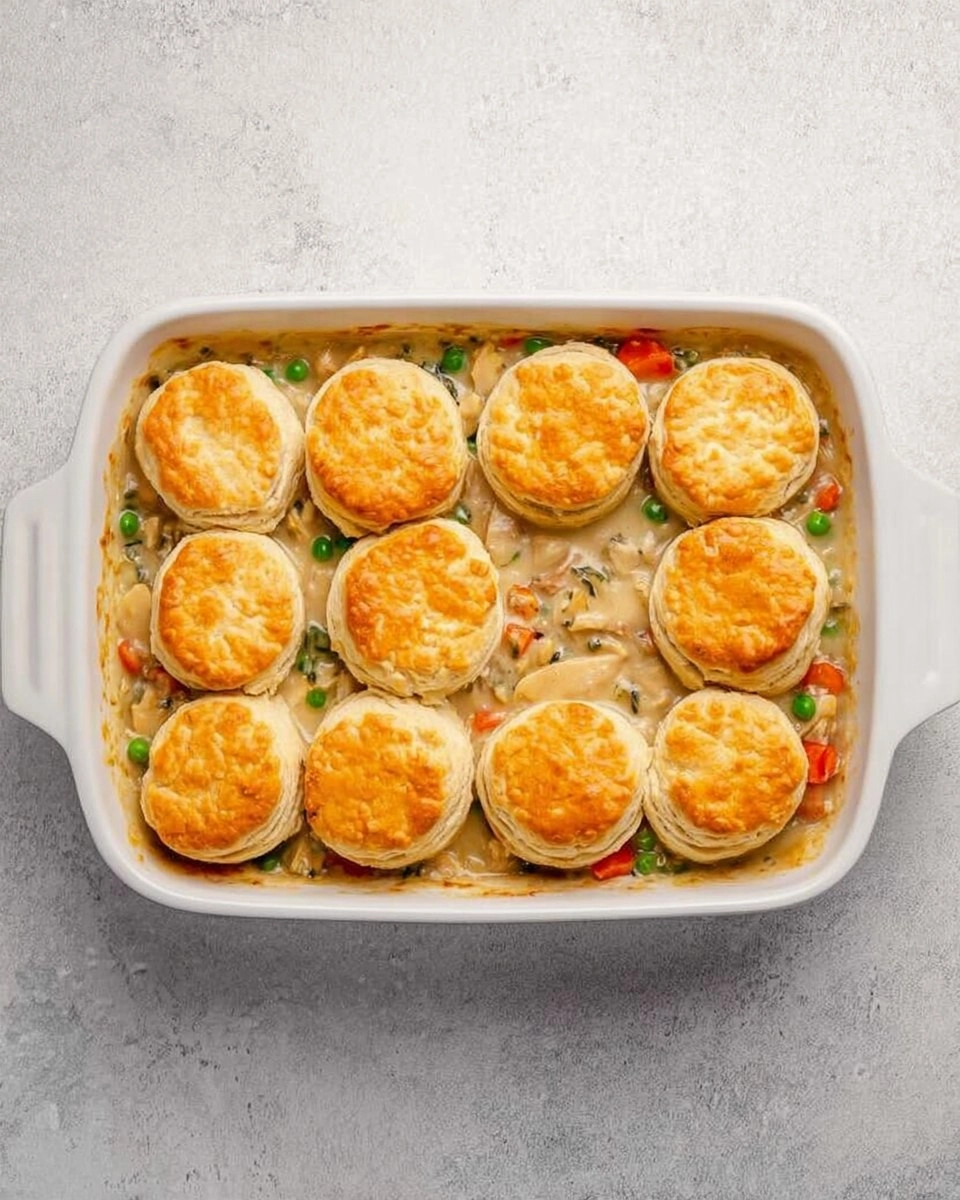 Chicken Pot Pie Casserole With Biscuits