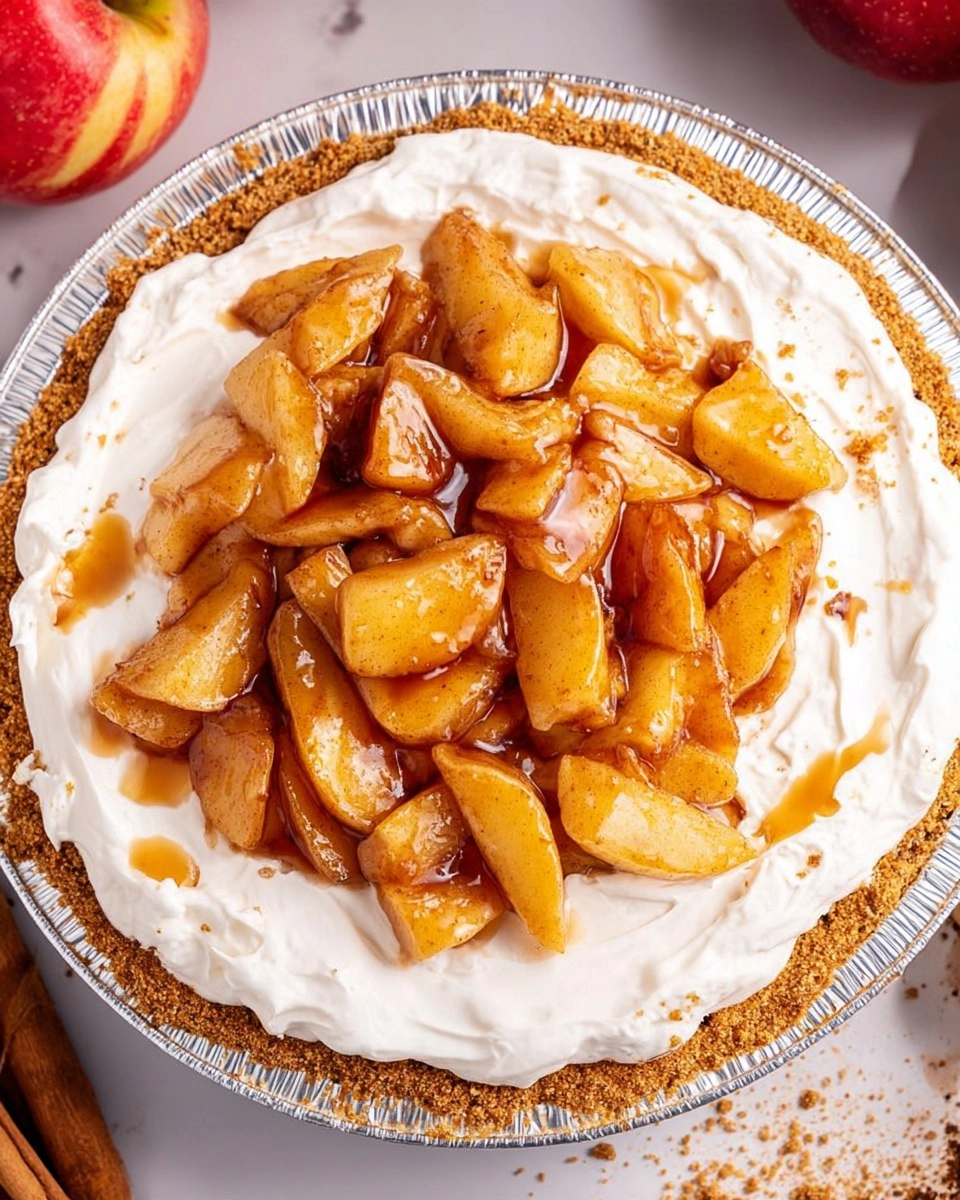 Creamy No Bake Apple Cheesecake Pie