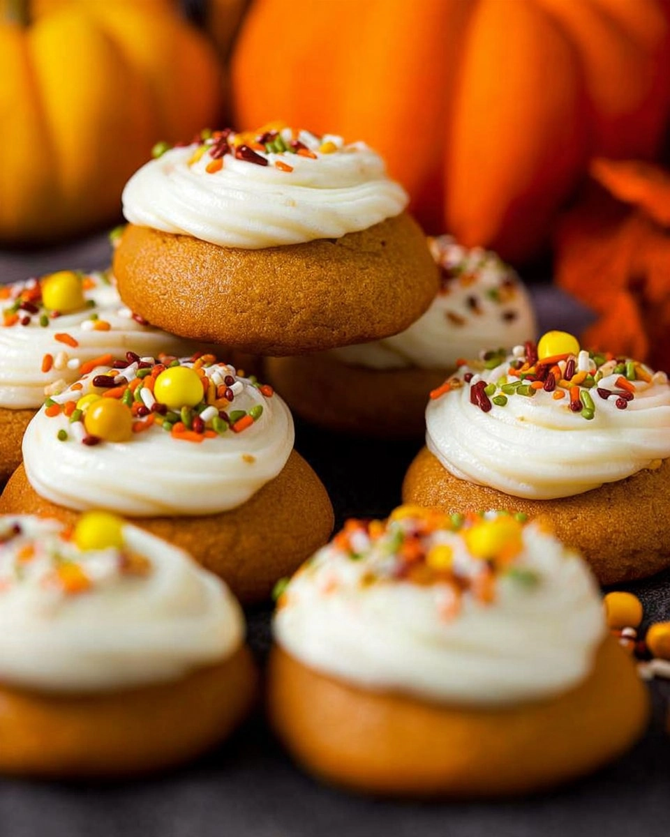 Pumpkin Cookies with Cream Cheese Frosting