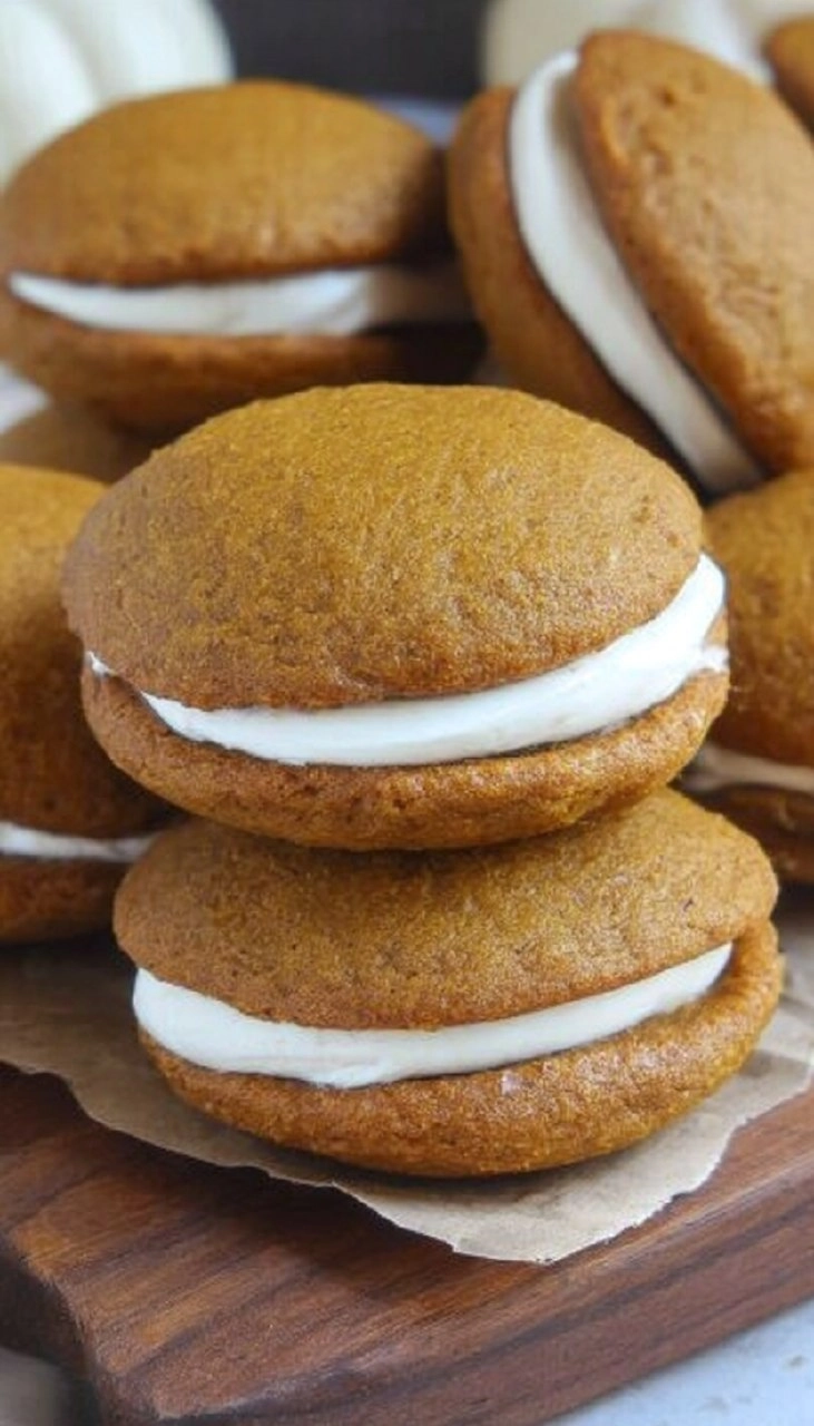 Pumpkin Whoopie Pies with Cream Cheese Filling