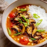 Tomato-Miso-Soup-with-Garlic-Sesame-Mushrooms-Recipe