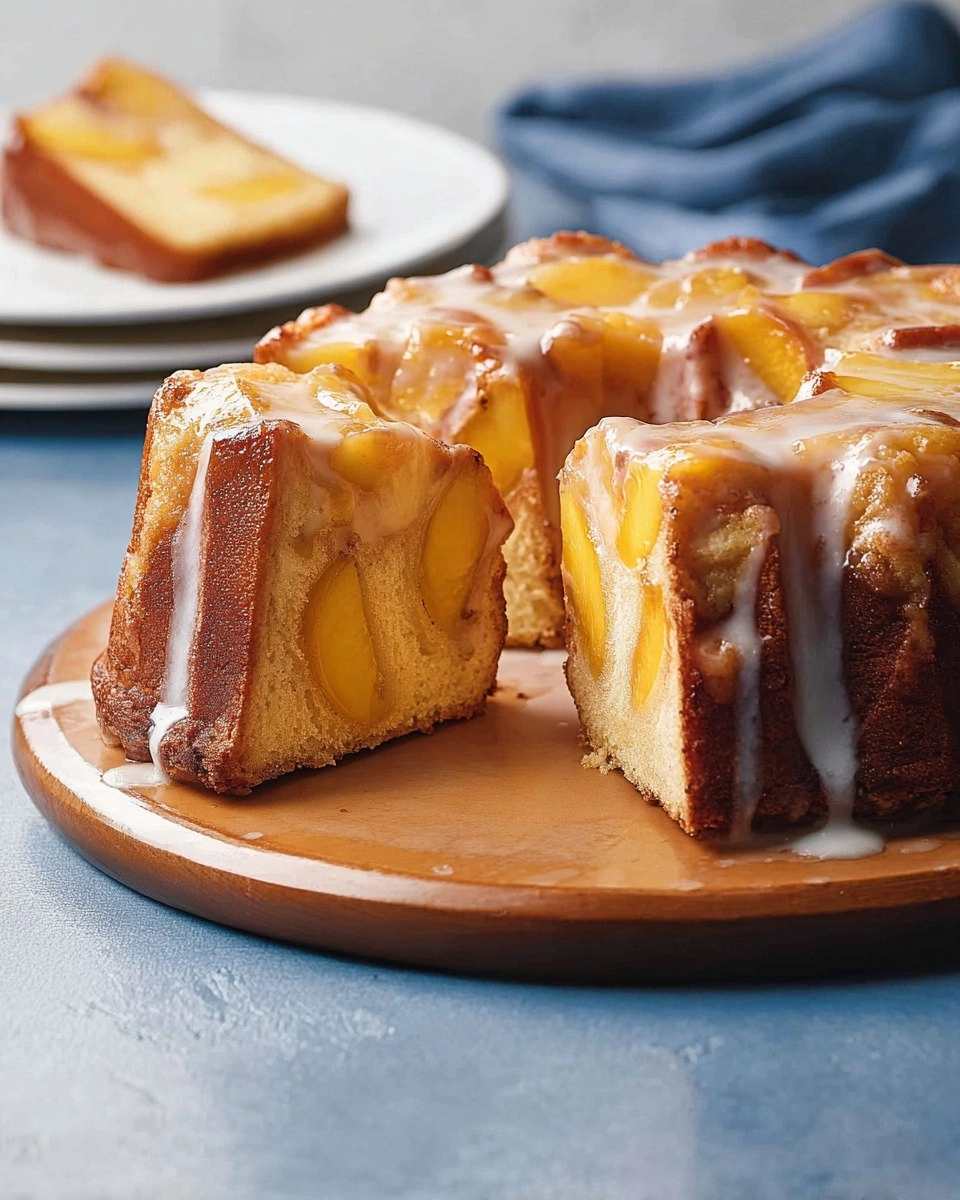 Unbelievably Delicious Peach Cobbler Pound Cake