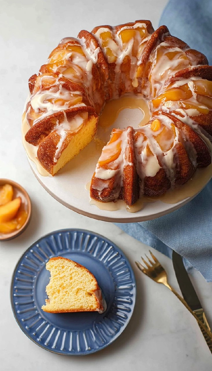 Unbelievably Delicious Peach Cobbler Pound Cake